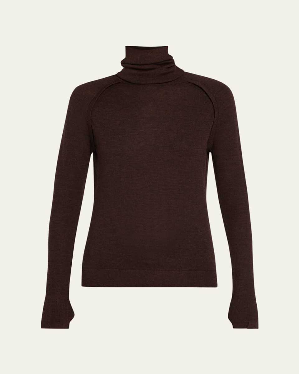 Turtleneck Raglan Long-Sleeve Sweater
